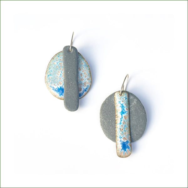 Navah Langmeyer - Blue/White Beaded Earrings