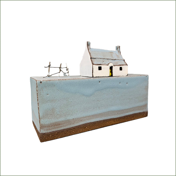 Pauline Montgomery - Bothy on Fenced Plinth (blue roof)
