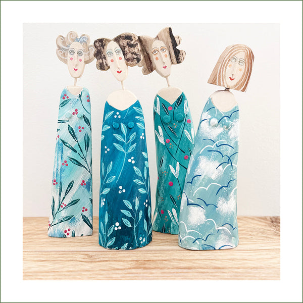 Lynn Muir - Lady with Blue & White Dress