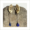 LoufyLou Designs - Brass Bullet Casing Earrings & Blue Sea Glass