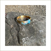 LoufyLou Designs - Brass ring with recycled sterling silver and blue fishing line