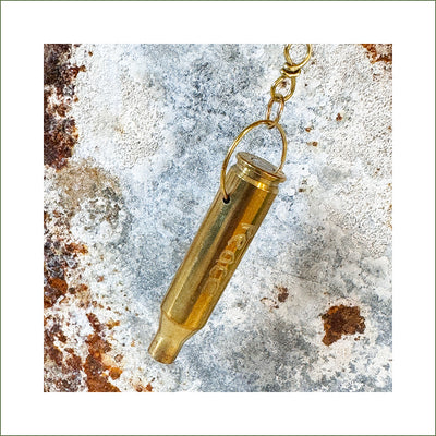 LoufyLou Designs - Recycled Brass Bullet casing necklace with Peace bullet casing